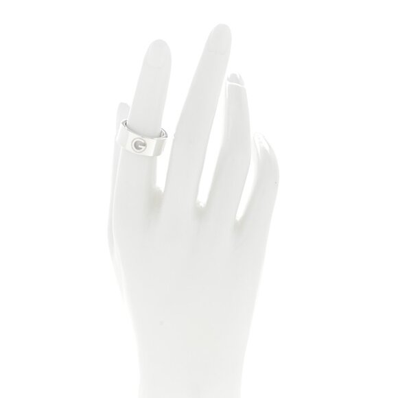 ❌SOLD❌NWT [Gucci] 925 Sterling Silver Monogram 8mm Cutout Wide-Band Ring Sz 7.5 - Picture 5 of 13